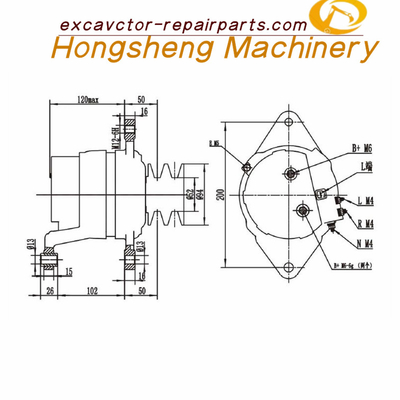 600-825-3151 Generator 24V 40A Bagger-Generator Komatsus PC400-6 Maschinen-6D125